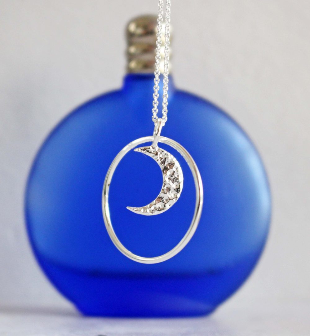 Nova Silver Kitten Moon Pendant