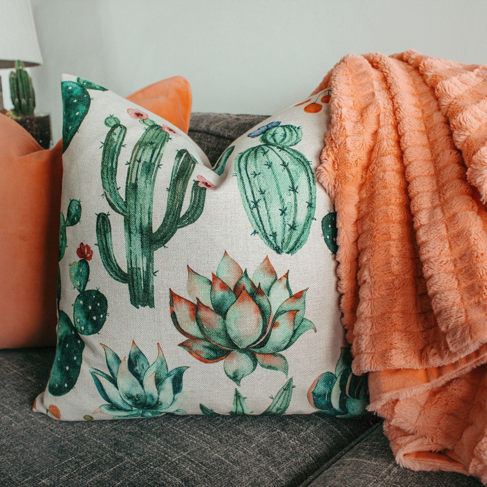 cushion and throw