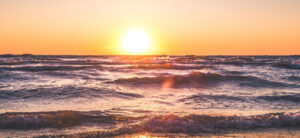 Sun set over the sea