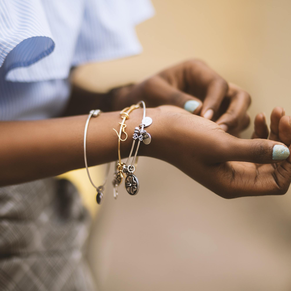 bracelets on a ladies wrist