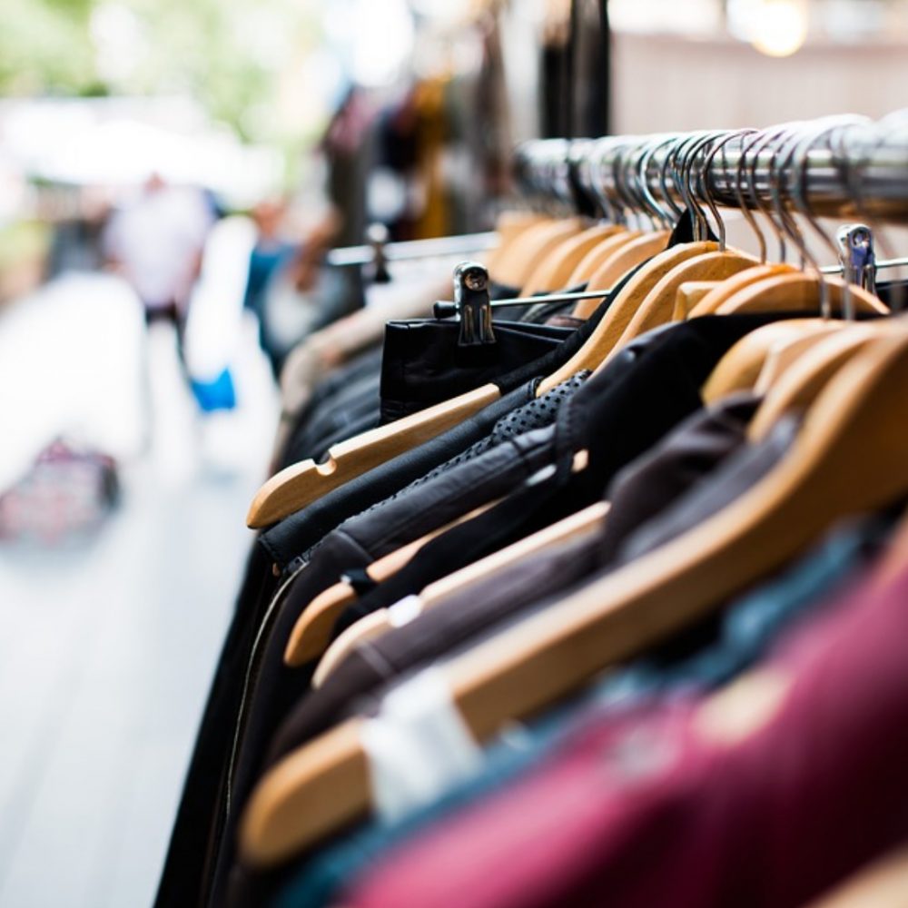 clothing on a rack