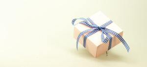 small present wrapped with a bow
