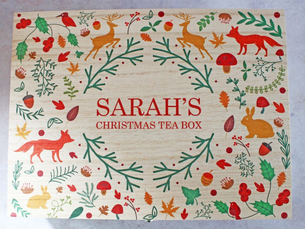Festive Woodland Christmas Tea Box from Treat Republic Lid