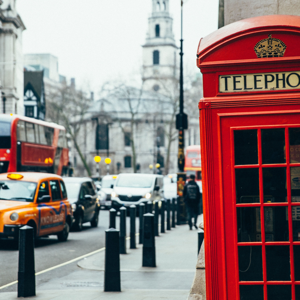 red phone box in london