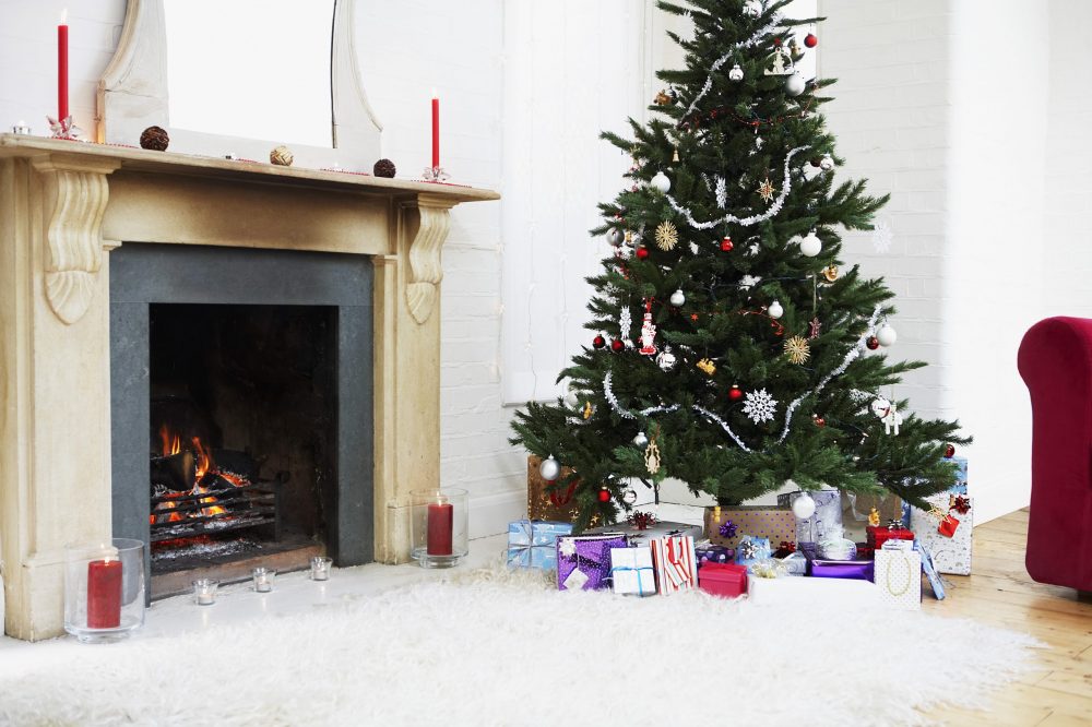 Fireplace and Christmas Tree