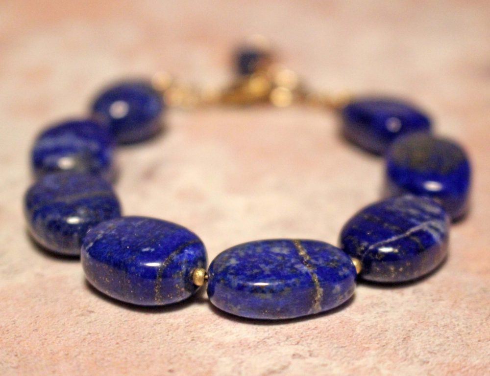 Bluebell - Lapis Lazuli Bracelet from Mosaico Close up of Stones