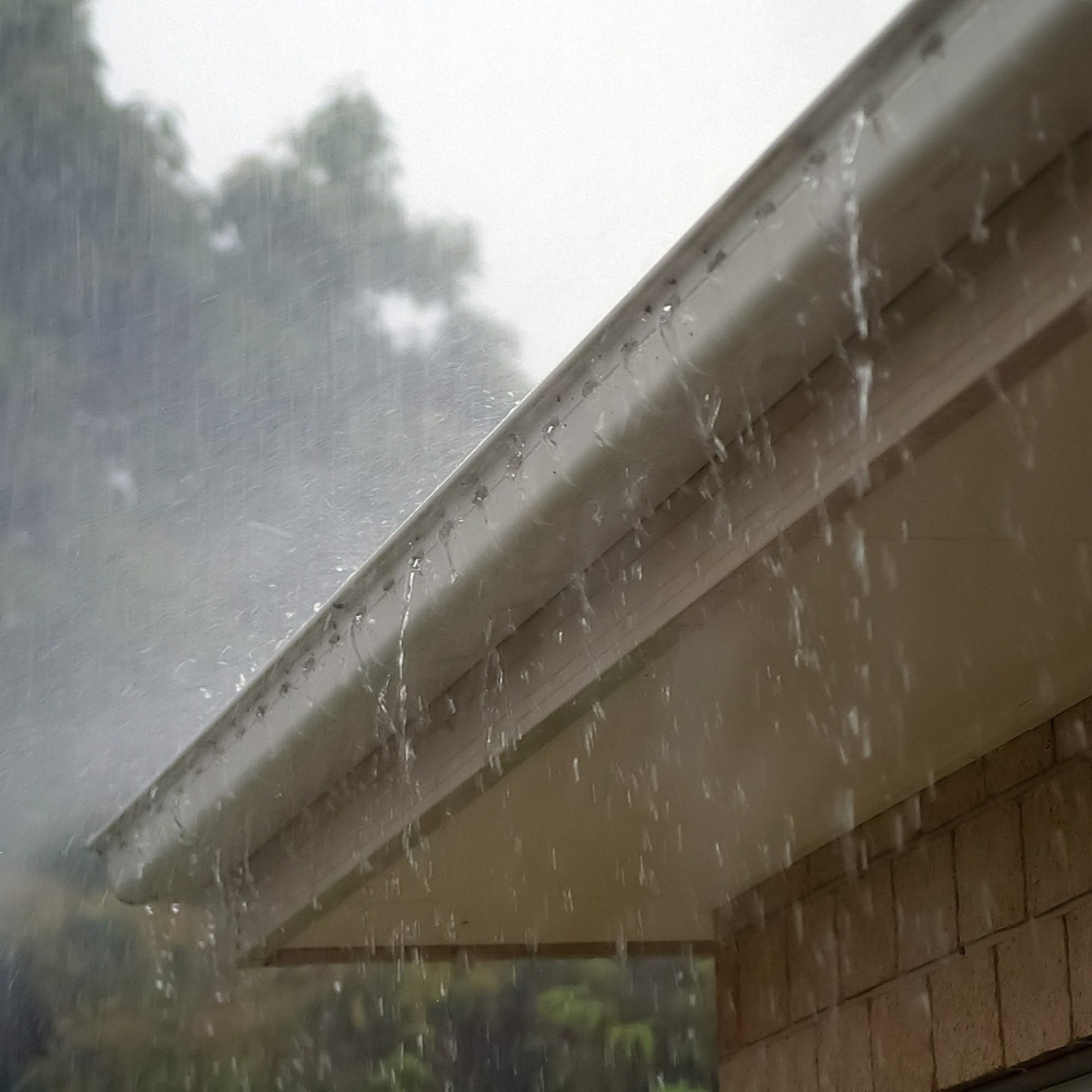 guttering in rain