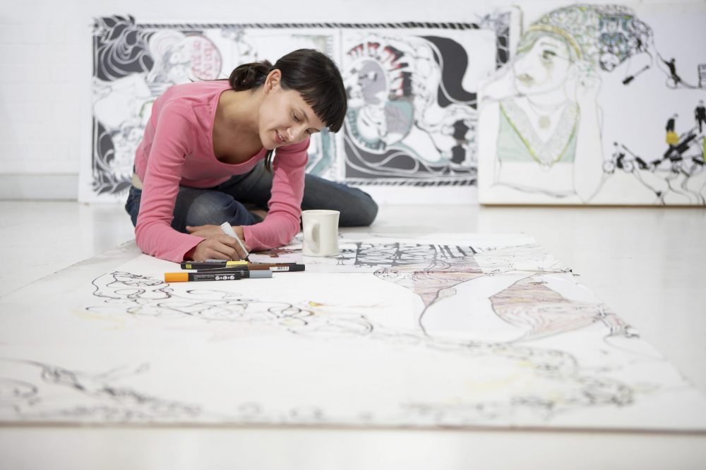 Woman Drawing
