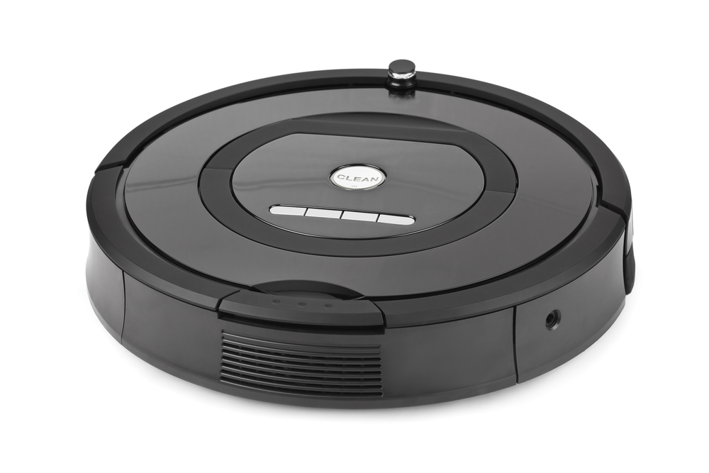 Robotic vacuum cleaner isolated on white background