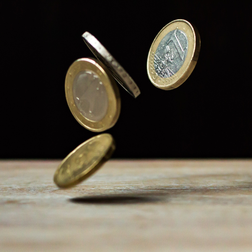 coins being dropped