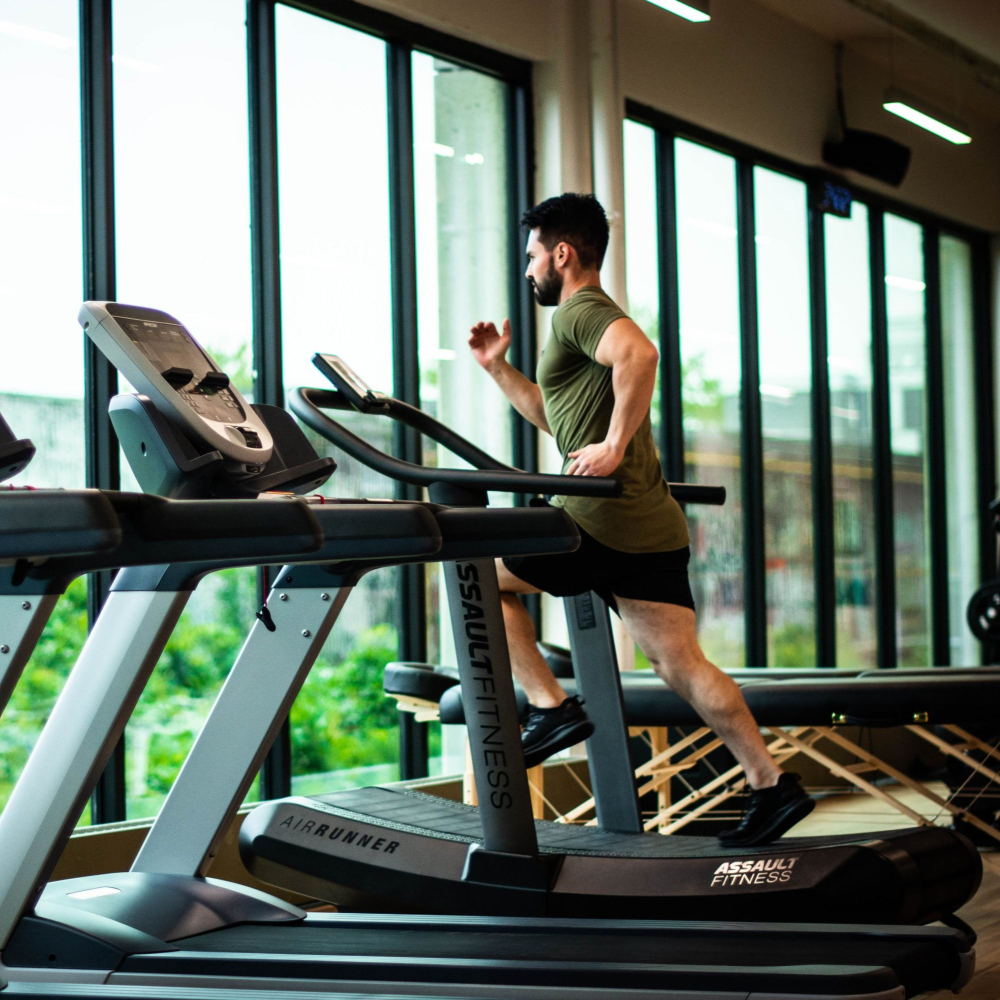 male on a treadmill
