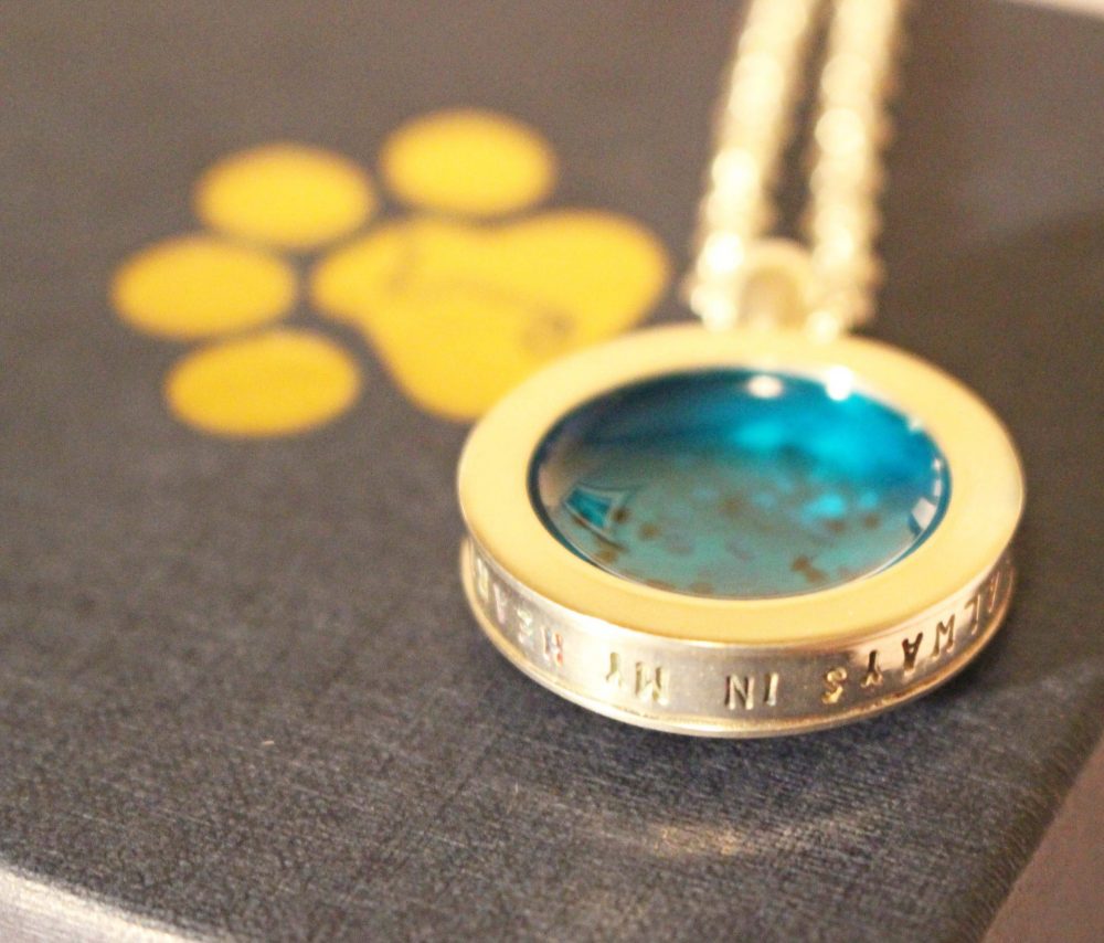 Starry Night Pendant from My Pet's Ashes - Show with the My Pet's Ashes Logo in Background