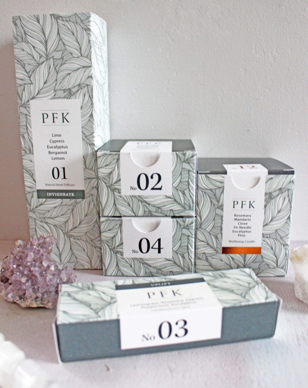 PFK Wellbeing collection of boxes - fragrances 1, 2, 3, 4 and 12