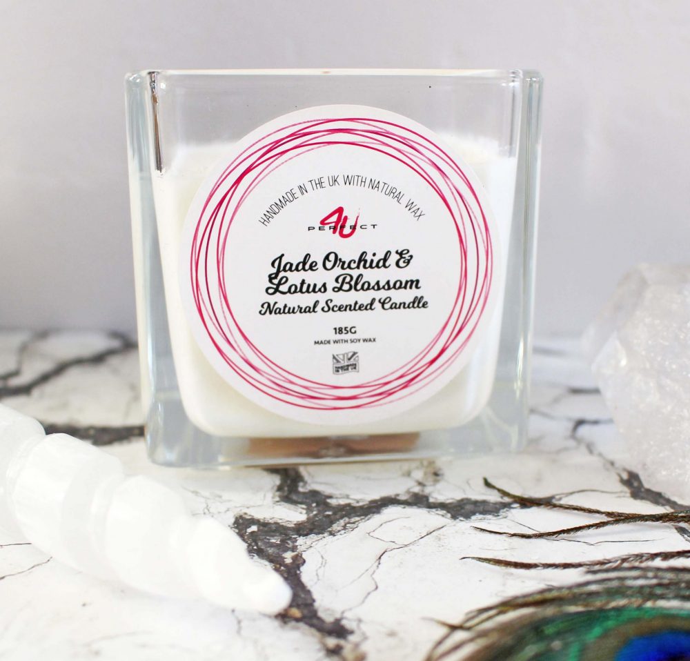 Handmade Perfect4U Jade Orchid & Lotus Blossom Scented Candle