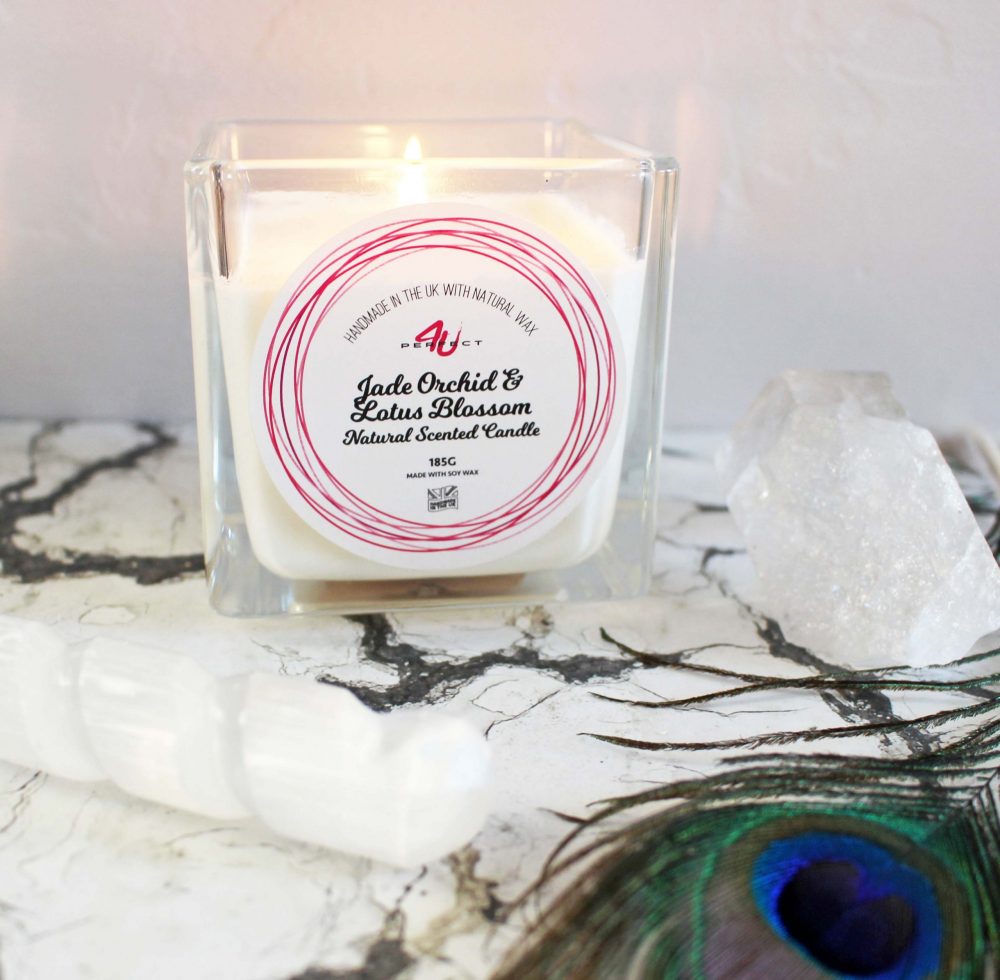 Handmade Perfect4U Jade Orchid & Lotus Blossom Scented Candle Alight