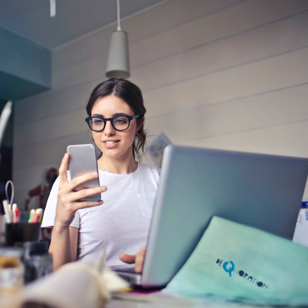 person at desk working