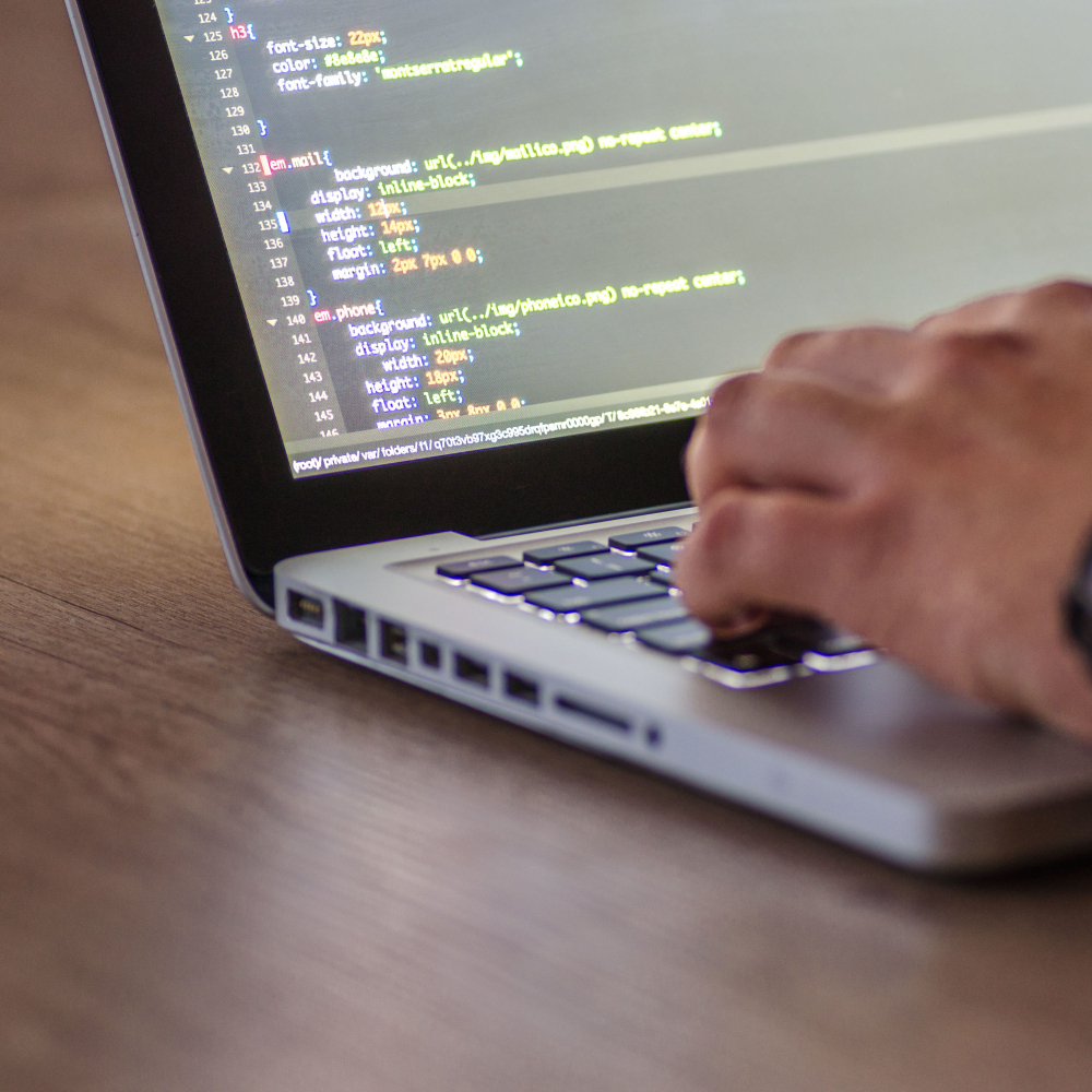 person working on coding