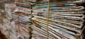 stacks of newspaper