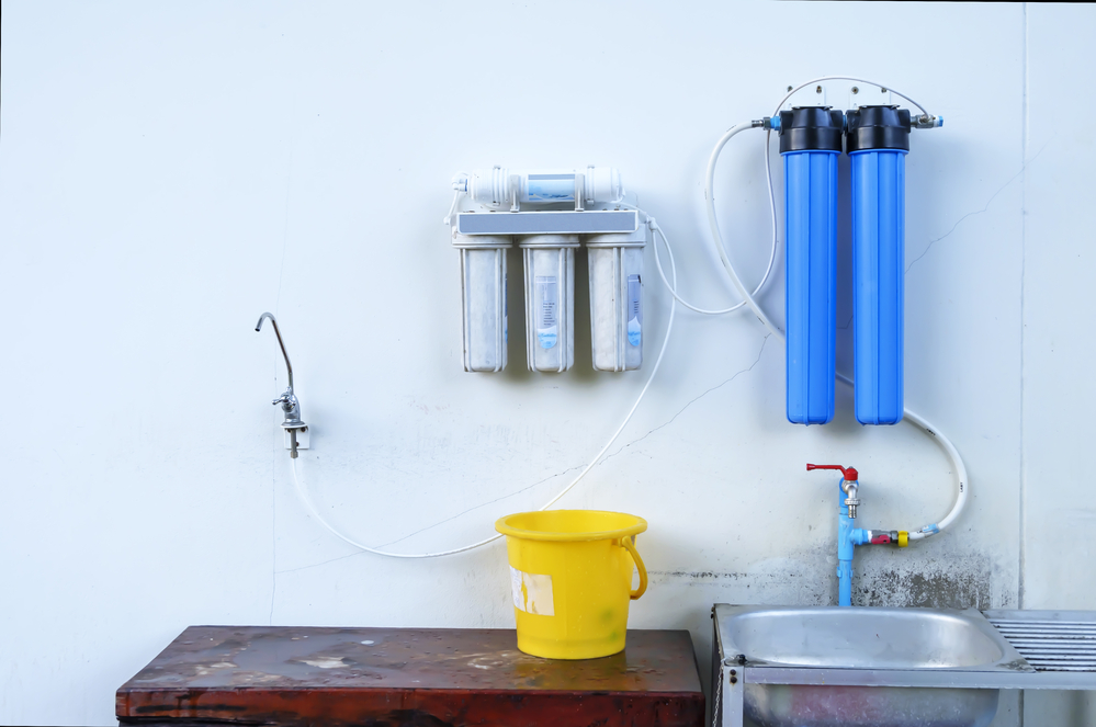 Great filters to purify your drinking water an image isolated in the kitchen interior