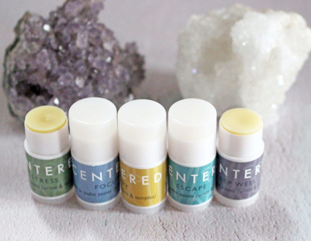 Scentered Aromatherapy Mini Balms Stood in a Row