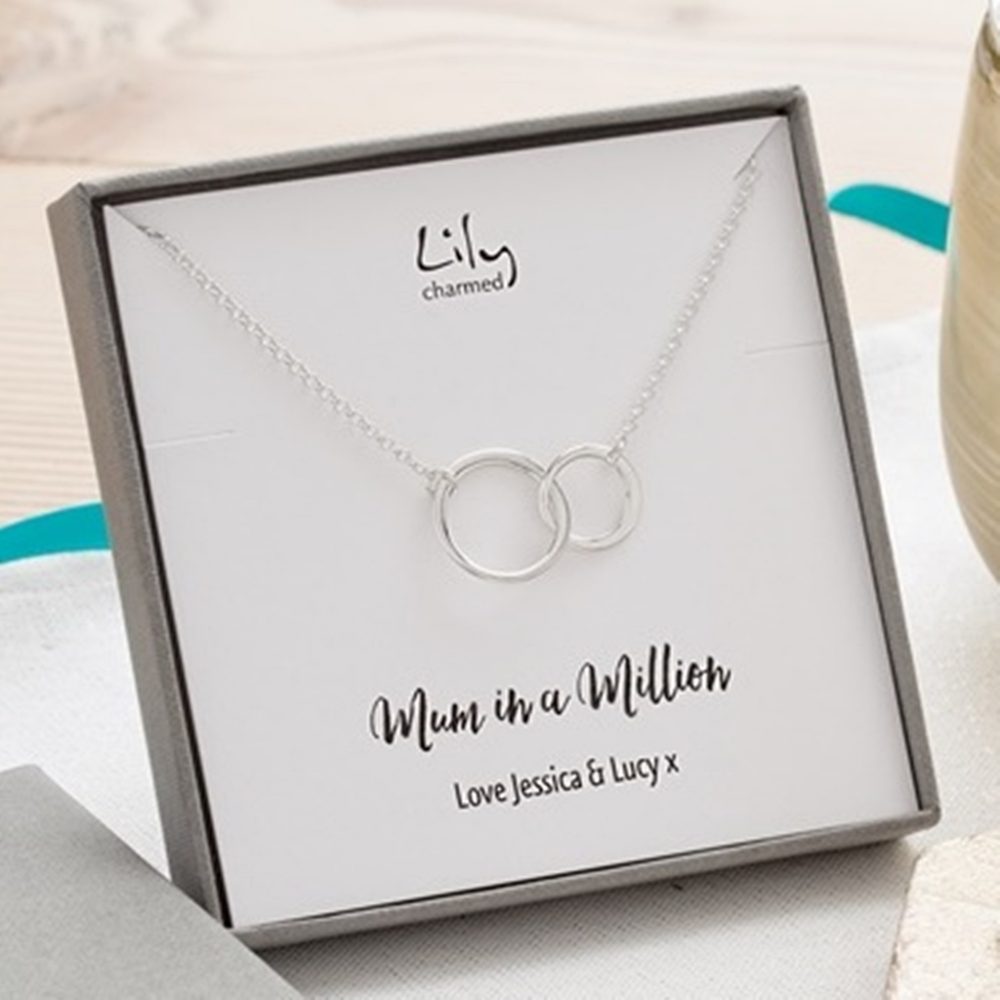 Silver Linked Circles Necklace and Bracelet by Lily Charmed NSLC & BRSLC _Mothers Day KV 1024