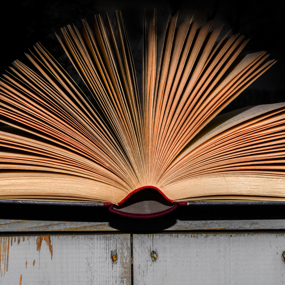open book on a table