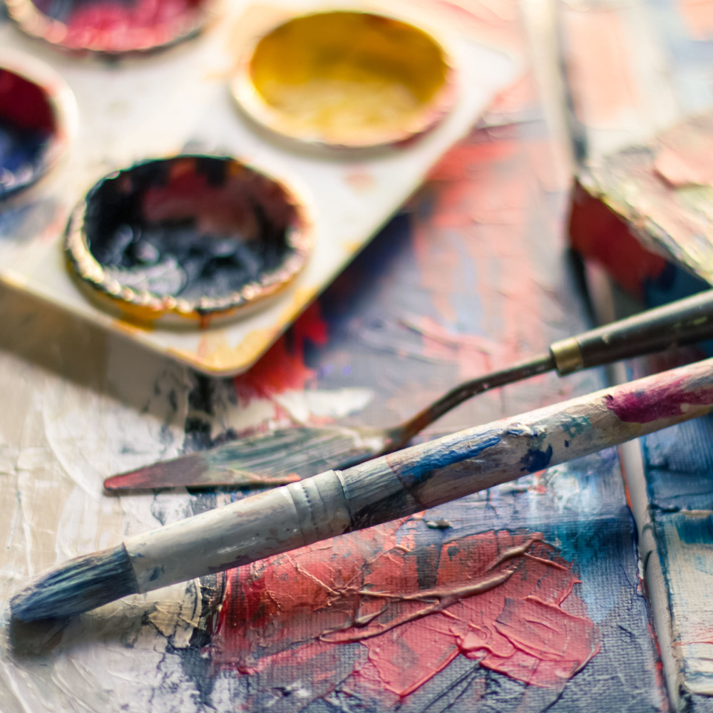 paints and brushes