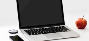 laptop phone and apple