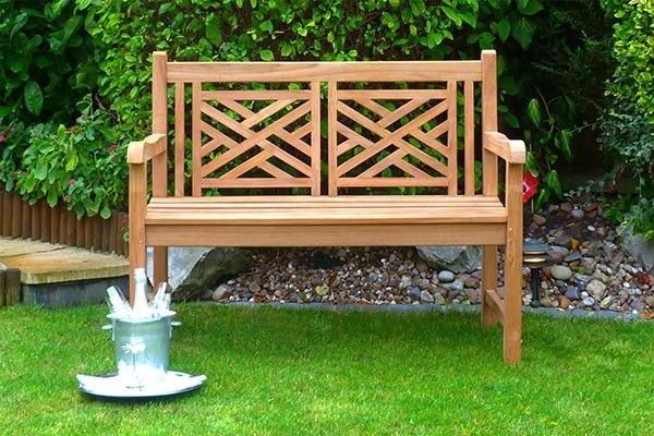 OXFORD TEAK GARDEN BENCH 2 SEATER 1.2M