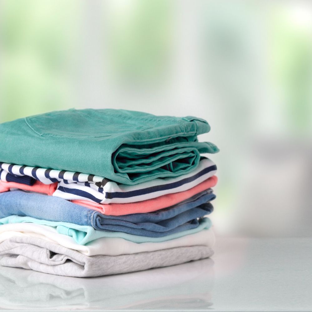 clothing stacked in a pile