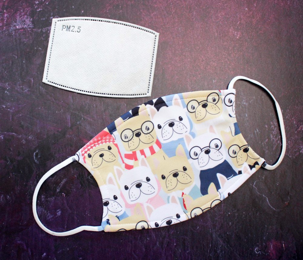 Printed Face Mask - Cute Doggo Pattern Design from Treat Republic with PM2.5 in picture