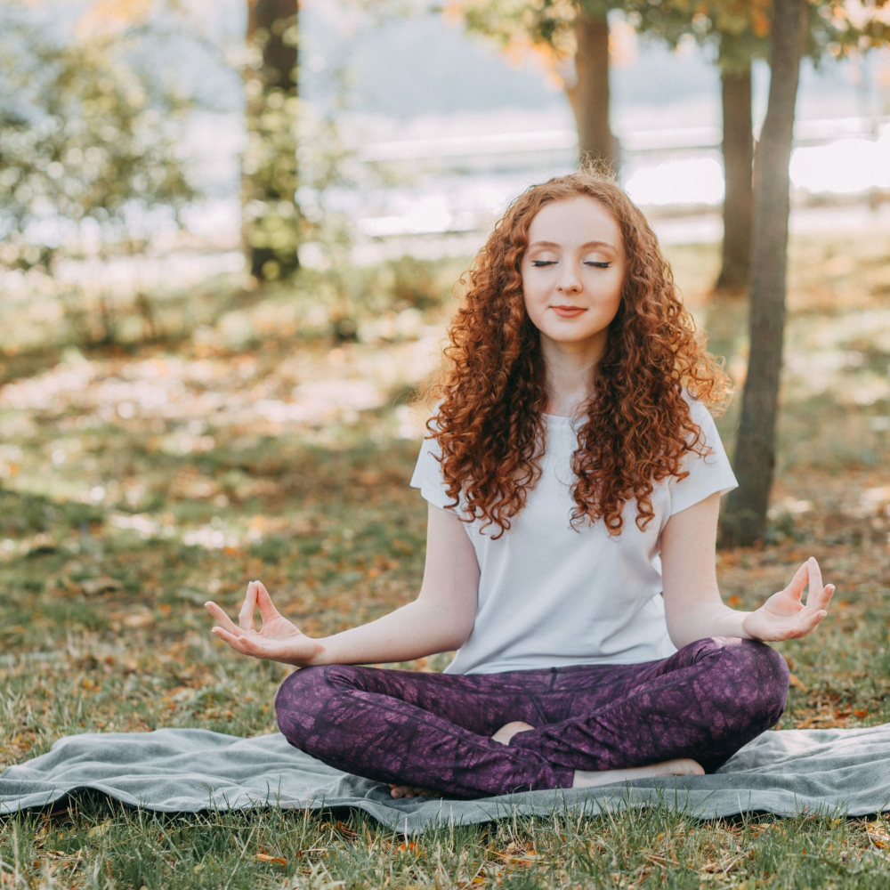 person sat meditating