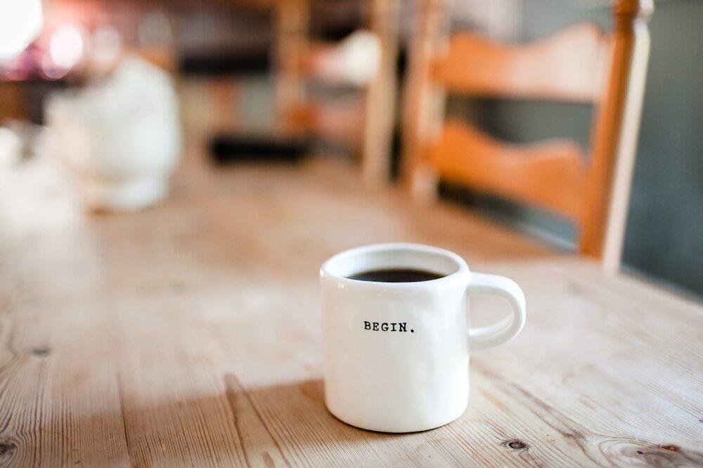 begin on a mug