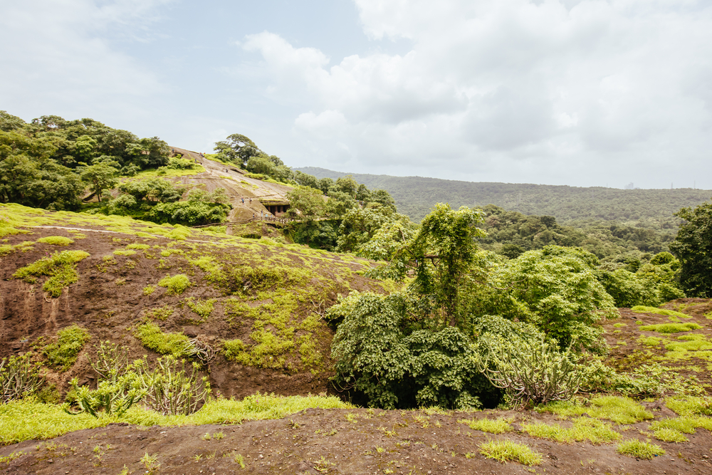 Kanheri Caves exist within Sanjay Gandhi National Park in northern Mumbai in India