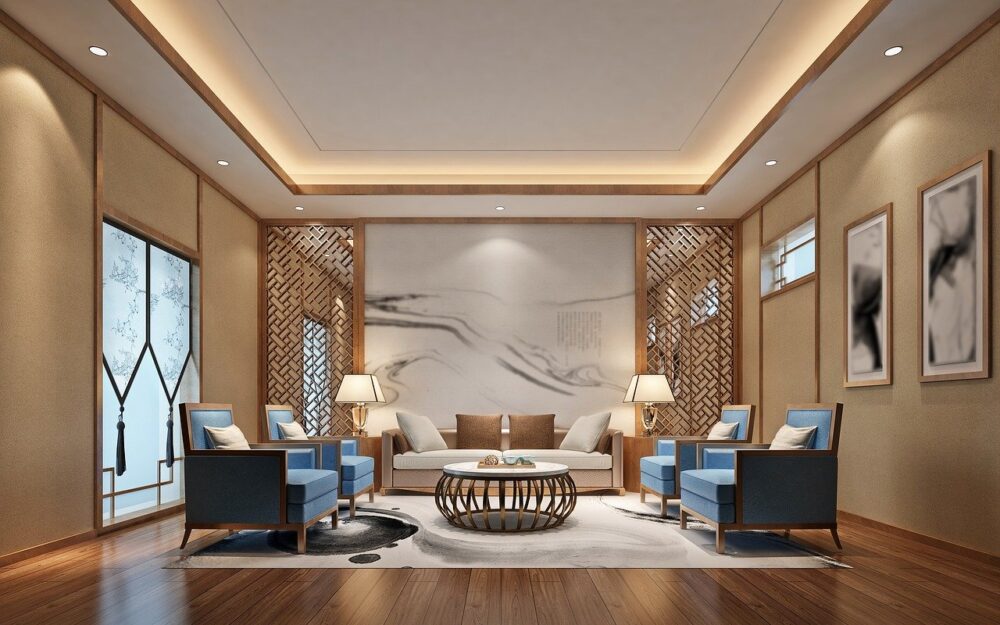 wide room with high ceiling