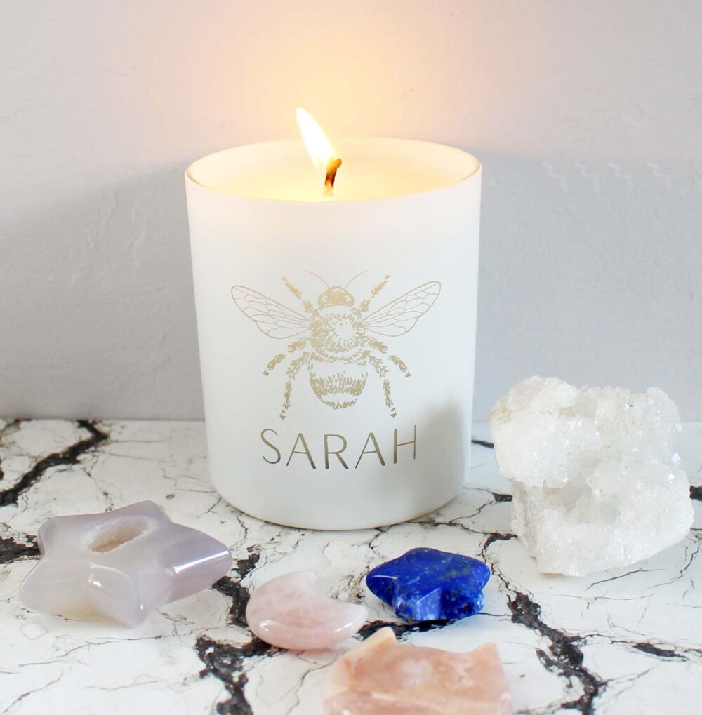 Worker Bee Gift Personalised Scented Candle From Kindred Fires Alight
