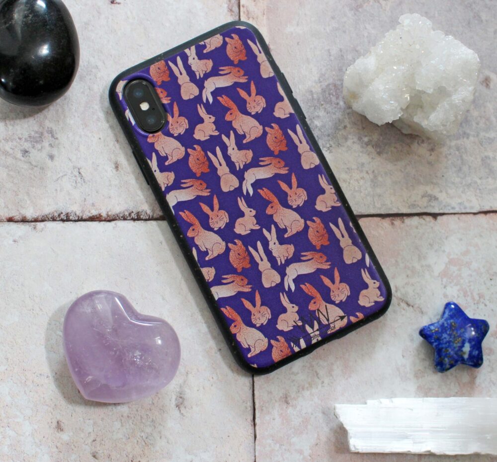 Pink and Purple Rabbits Biodegradable Phone Case