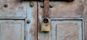 padlock on a door