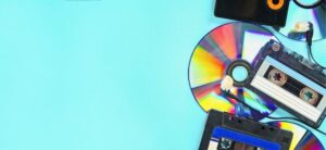 tapes CDs and headphones