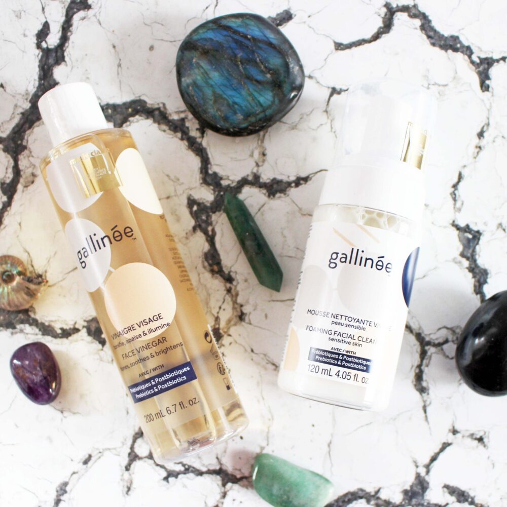 Gallinée Face Vinegar to the left of the photo and Foaming Facial Cleanser to the Right