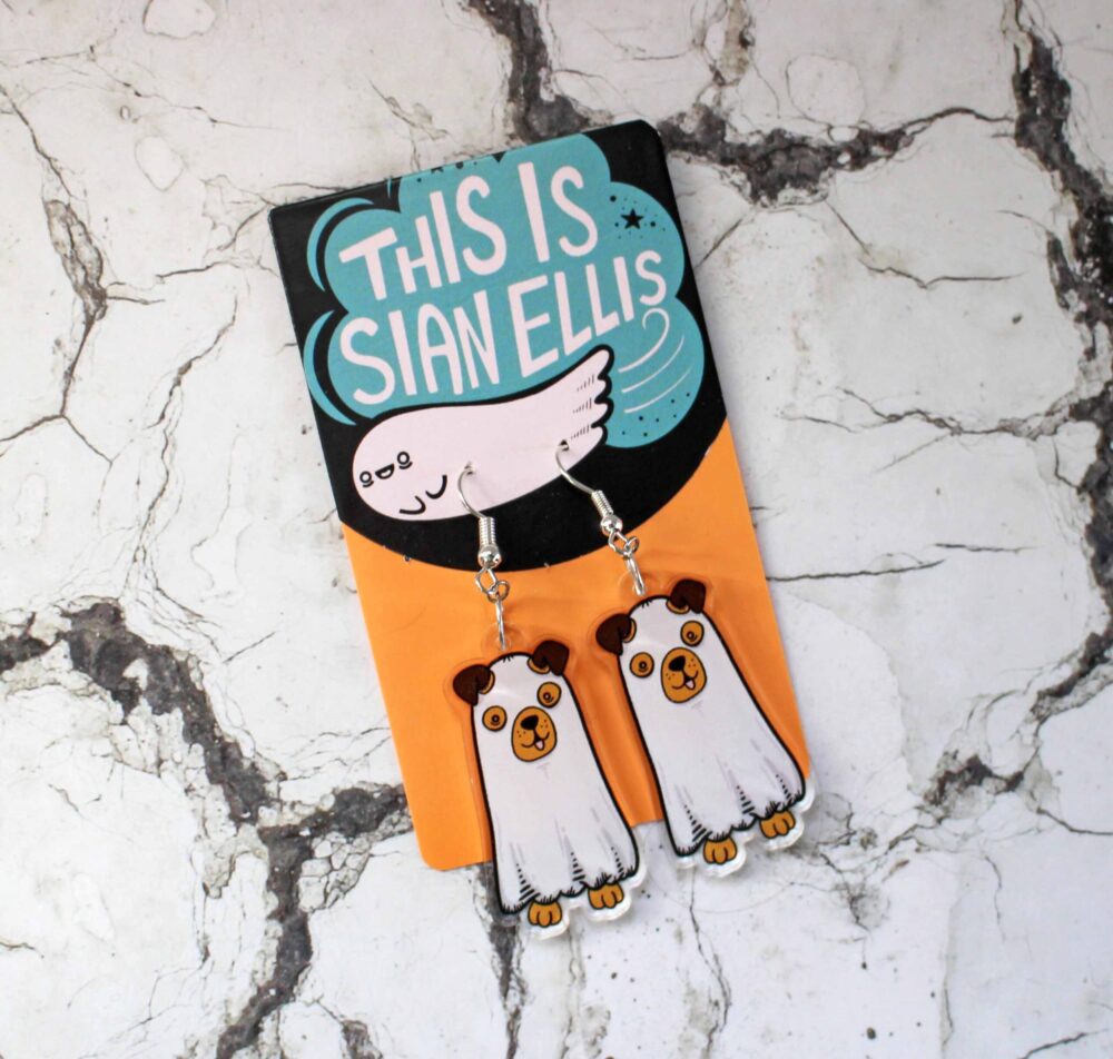Ghost Dog Earrings from Sian Ellis