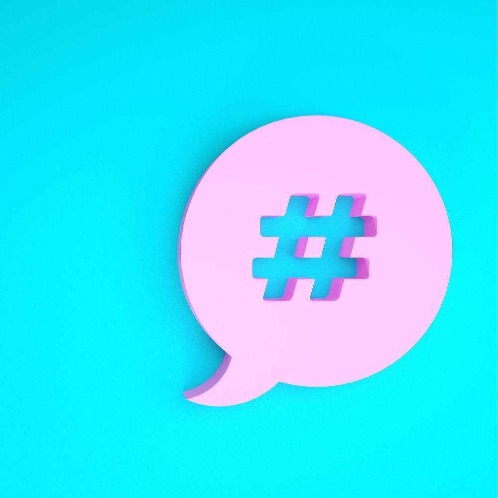 hash tag in a speech bubble