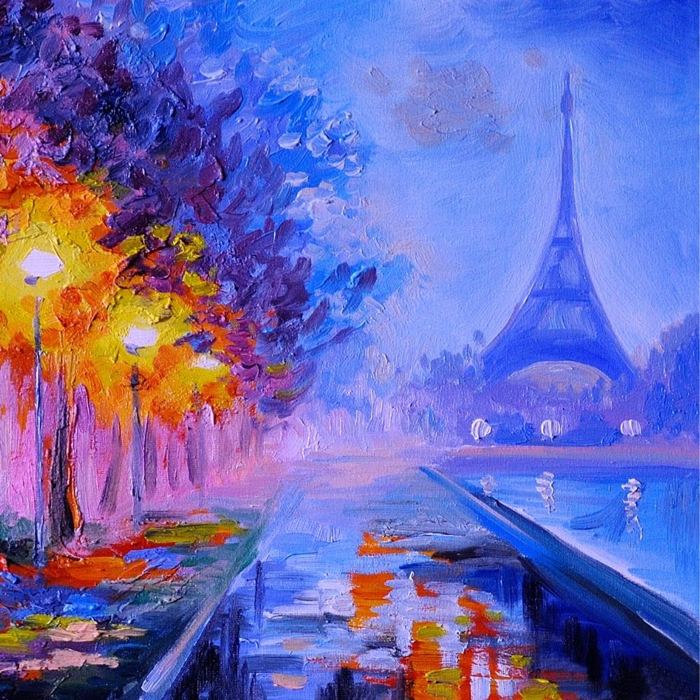 oil painting of paris france