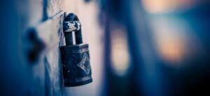 padlock on a door