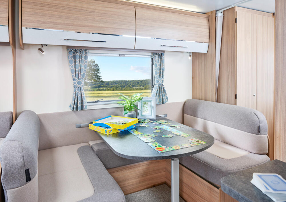 Inside of a caravan photo from Bailey's of Bristols