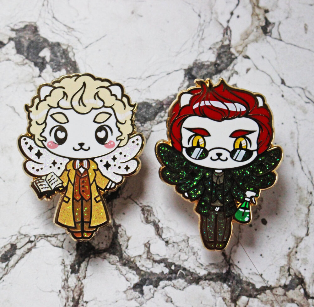 Gilles Bone Nya Nya Neko Pins Good Omens