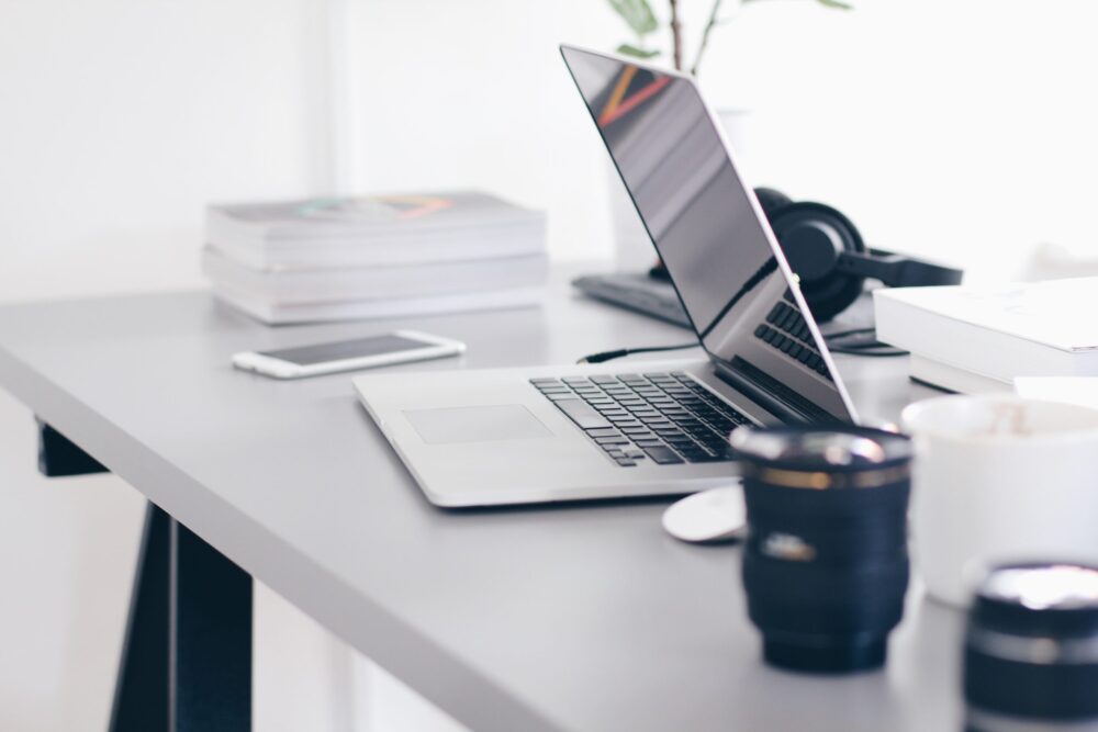 computer on a desk