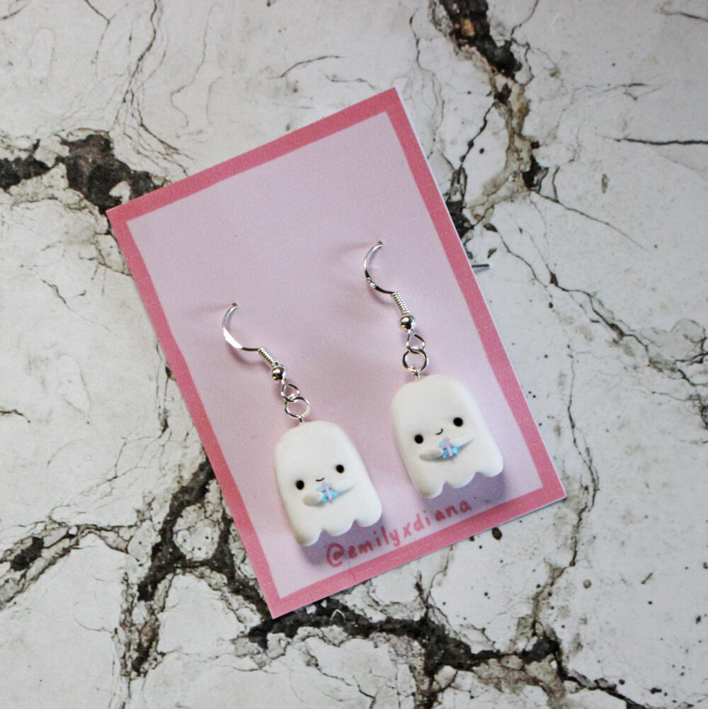 Emily x Diana ghost with present earrings