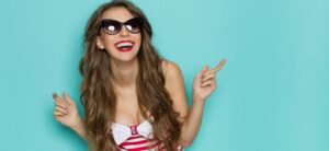 smiling woman in sunglasses