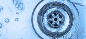 water running down a drain